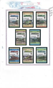 St Vincent 699-706 MNH 1983 Locomotives (KA)(ad4087)
