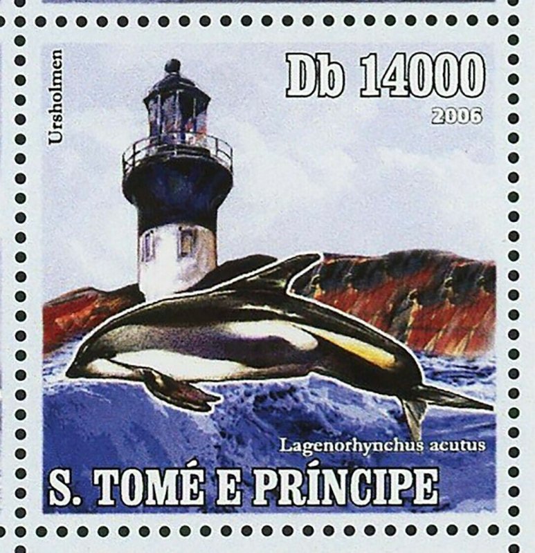 Dolphins & Lighthouses Stamp Stenella Coeruleoalba Grampus Griseus S/S MNH #2789