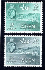 Aden #50-50a  Both Shades, VF, Unused, Original Gum, CV $8.00  .....   0020094