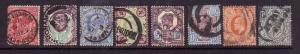 Great Britain-Sc#128//145-used eight KEVII values-1902-11-