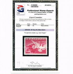 GENUINE PHILIPPINES SCOTT #552 MINT PRISTINE OG NH PSE CERT GRADED XF-SUPERB 95