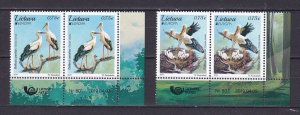 Lithuania Litauen 2019 Europa CEPT Birds Stork 2v Set MNH Pair