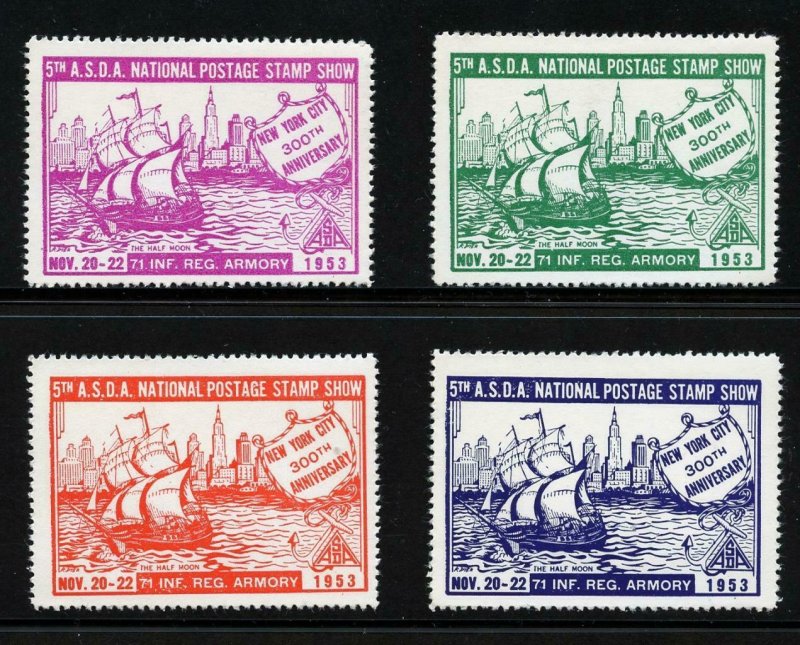 90517- A.S.D.A. 1953 NAT. POSTER STAMP SHOW - MNH SET OF 4 COLORS