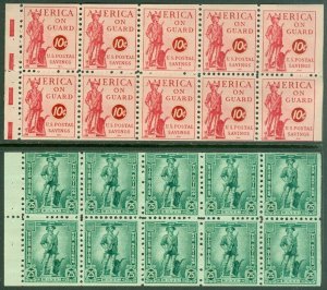 EDW1949SELL : USA 1941-42 Sc #PS11b, WS8b Booklet panes. VF, Mint OG LH Cat $100