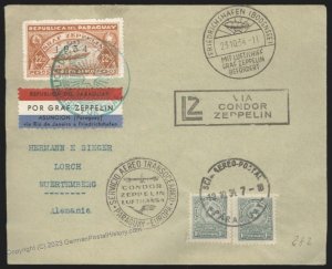 Paraguay 1934 Graf Zeppelin Mi413C 10. SAF South America Flight Germany C 112135