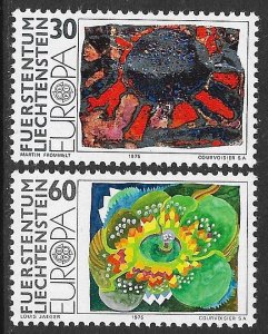 LIECHTENSTEIN 1975 EUROPA Art Paintings Set Sc 564-565 MNH