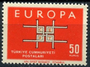 Turkey Sc#1602 MNH, 50k red & blk, Europa (C.E.P.T.) 1963 - Square (1963)