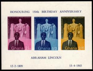 Ghana - Mint Souvenir Sheet Scott #41a (Lincoln 150th Birth Anniversary)