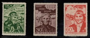 Russia Scott 718-720 MH* Women Aviators stamp set
