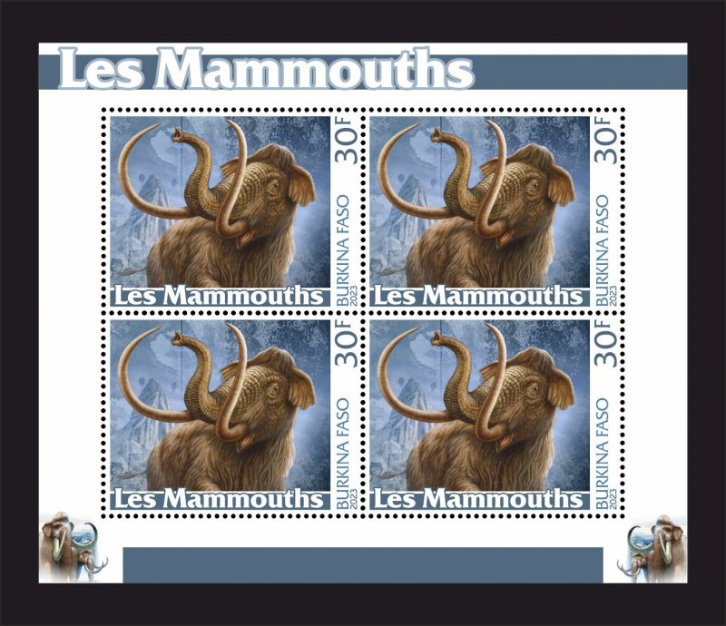 Stamps.Prehistoric Fauna Mammoths 2023 6 sheets perforated NEW