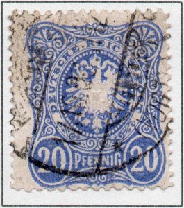 Germany Deutsche Reichspost Embosed Eagle 20pf stamp 1880 SG42