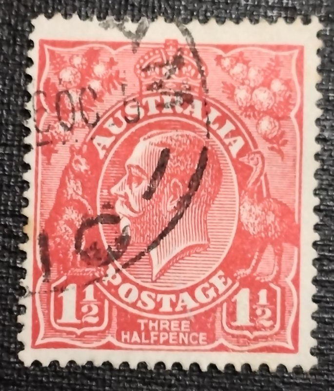Australia SC 26 Used Scarlet Shade 1924 KGV