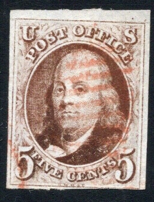 #1 Used 4 margins VF 3 Large Clears at bottom Invisible Pressed Crease (JH 3/26)