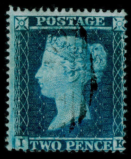 GB QV SG20a, 2d blue plate 5 SC16, FINE USED. Cat £350. IK