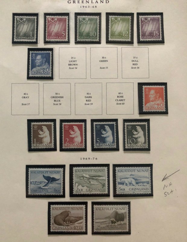 Great Greenland Stamp Collection Lot MXE