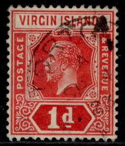 BRITISH VIRGIN ISLANDS GV SG81, 1d DIE II SCRIPT WMK, FINE USED. Cat £35.