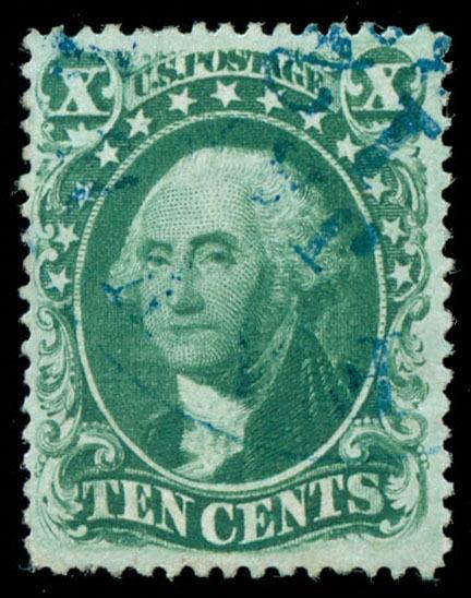 momen: US Stamps #33 Used Light Blue C.D.S. VF+