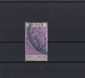 NEW ZEALAND 1882 STAMP DUTY THREE SHILLINGS STAMP  REF 6837