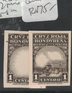 Honduras Red Cross X 2 Proofs Printed on Card MNH (2fpz)