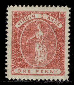 BRITISH VIRGIN ISLANDS QV SG33, 1d rose-red, NH MINT.