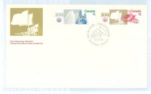 Canada 687-88 1976 MOntreal Olympics set of 2  on a cacheted unaddressed FDC