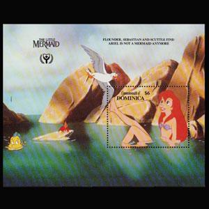 DOMINICA 1991 - Scott# 1356 S/S Disney-Mermaid NH