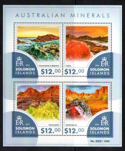 SOLOMON ISLANDS - MINERALS - 4 STAMPS - 2015 - M/S -