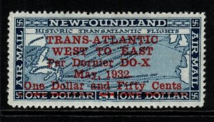 NEWFOUNDLAND SG221 1932 TRANSATLANTIC WEST-EAST MTD MINT WITH CERT