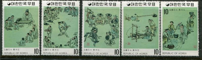 Korea SC# 790-4 Paintings by Kim Hong-do, set, MNH