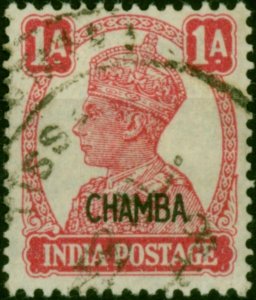 Chamba 1943 1a Carmine SG111 Fine Used (2)