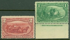 EDW1949SELL : USA 1898 Scott #285-86 Mint Never Hinged. Catalog $145.00.