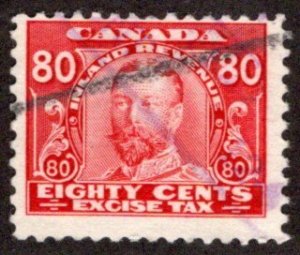 van Dam FX12 - 80c George V Excise Tax - Used - Canada Federal Revenue