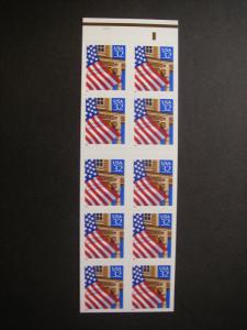 Scott 2921a, 32c Flag over Porch, UNFOLDED #22221, Pos 2, MNH Booklet Beauty