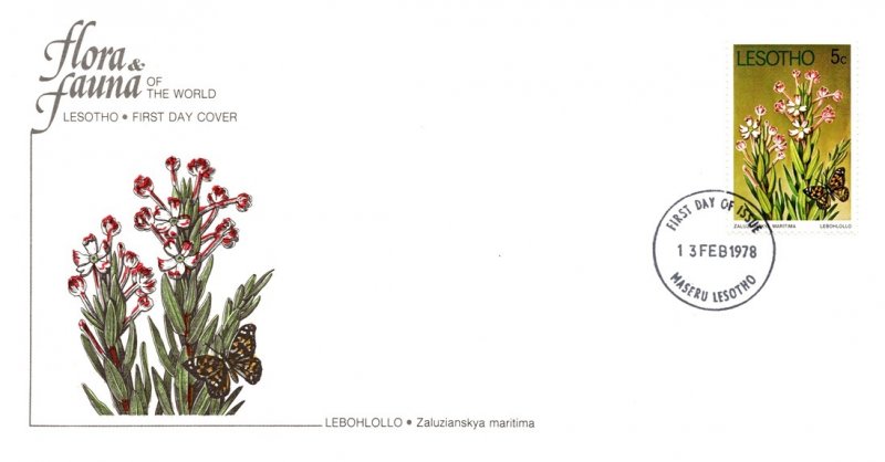 Laos, Worldwide First Day Cover, Flowers, Butterflies