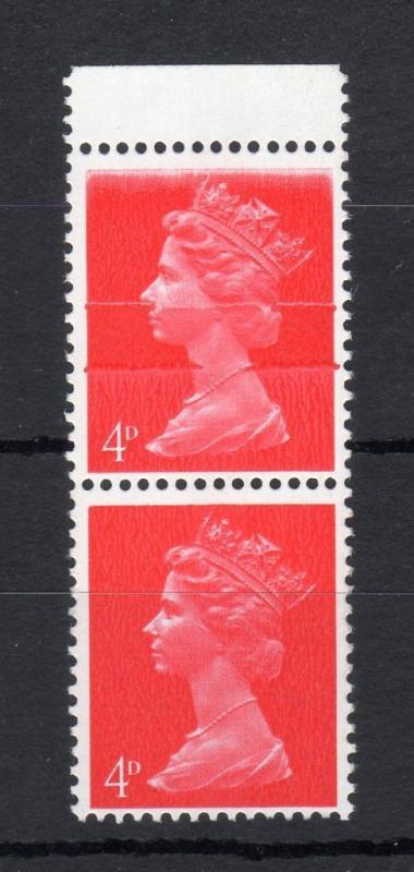 4d MACHIN UNMOUNTED MINT PAIR + PRINTING ERROR