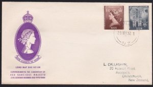 NIUE 1953 Coronation set on FDC to New Zealand.............................B3807