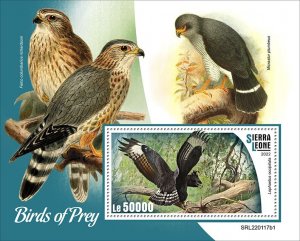 SIERRA LEONE - 2022 - Birds of Prey - Perf Souv Sheet #1  - Mint Never Hinged