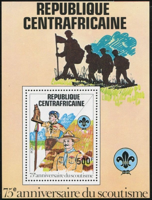 Central Africa 497-500,501,MNH. Scouting Year 1082.Lord Baden-Powell.