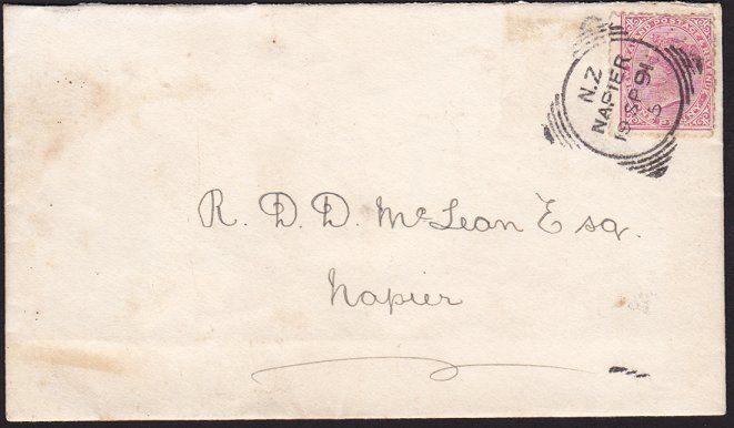 NEW ZEALAND 1891 cover NELSON squared circle, code 5 ......................68588