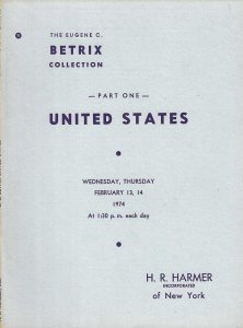 E. Betrix, United States, H.R. Harmer, Sale 2180-2181, Feb. 13-14, 1974