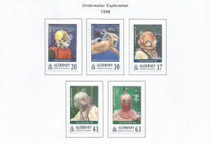 ALDERNEY - 1998 - Underwater Exploration - Perf 5v Set - Mint Lightly Hinged