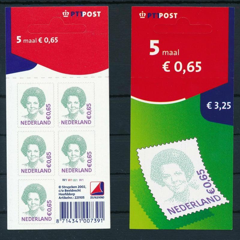 [17344] Netherlands 2002 Queen Beatrix €0,65 PTT Self Adh. Sheet MNH NVPH V2041