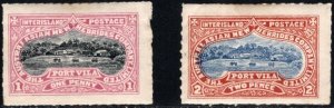 1887 Australia New Hebrides Company Port Vila Local Post 1 Penny, 2 Pence Unused