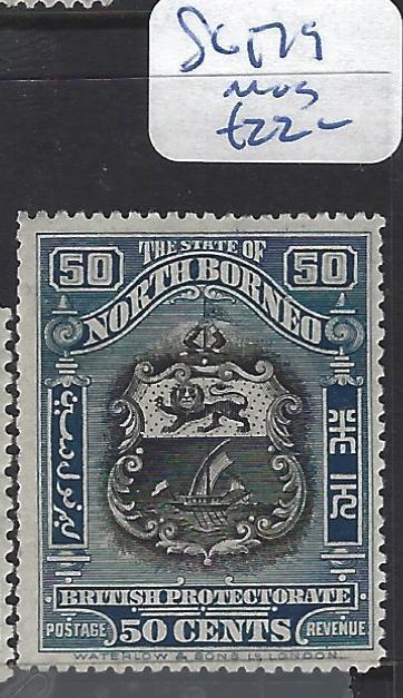 NORTH BORNEO (P2709B)  50C ARMS, LION SG 179  MOG