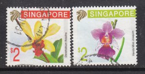 Singapore 1991 Sc 596-7 Orchids Used