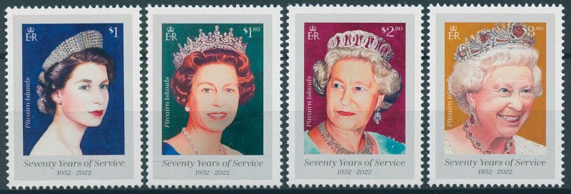 Pitcairn Islands 2022 MNH Royalty Stamps Queen Elizabeth II Platinum Jub 4v Set