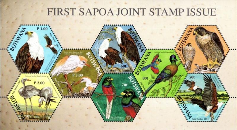 Botswana - 2004 SAPOA Joint Issue Birds MS MNH** SG MS1027