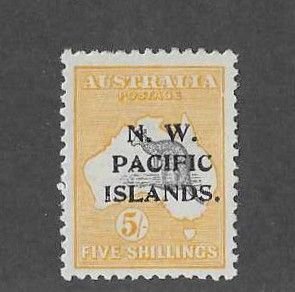 North West Island Islands Sc #22 5sh yellow & grey HR/OG VF