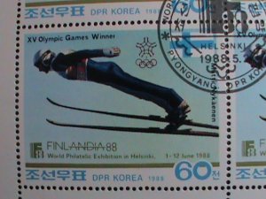 ​KOREA STAMP 1988 SC#2795 15TH WINTER OLYMPIC GAMES WINNER- FINLAND CTO-S/S-VF