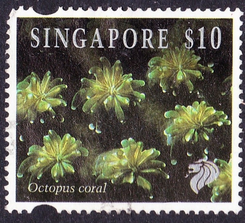 SINGAPORE 1994 QEII $10 Multicoloured 'Octopus Coral' SG753j FU